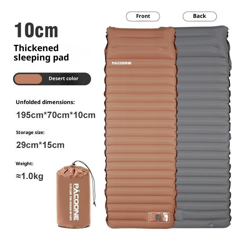 Matelas Gonflable Randonnée 2 Personnes Avec Coussin, ultra-léger résistant à l'humidité pour la pause de midi