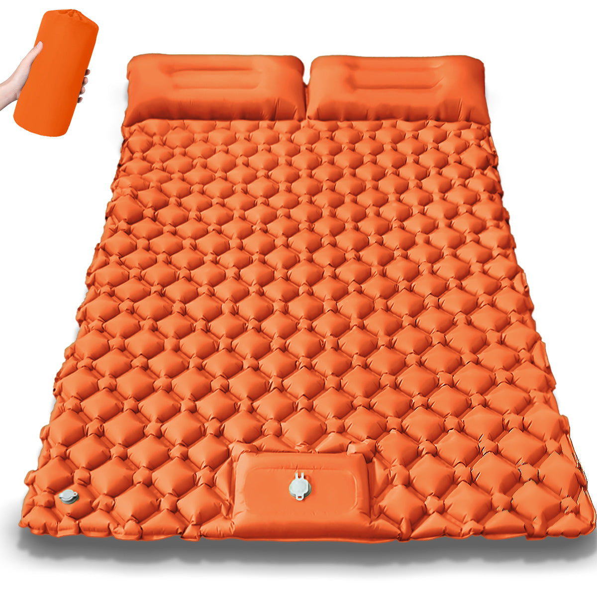 Matelas Gonflable Randonnée 2 Personnes Avec Coussin, ultra-léger résistant à l'humidité pour la pause de midi